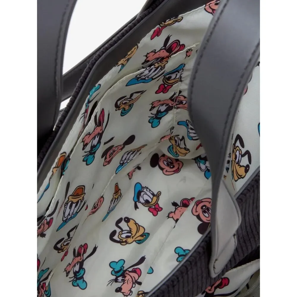 Loungefly Disney Mickey & Friends Peeking Pocket Corduroy Tote/Crossbody NWT